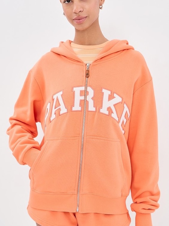 Parke Tops - PARKE Zip-Up Varsity Hoodie